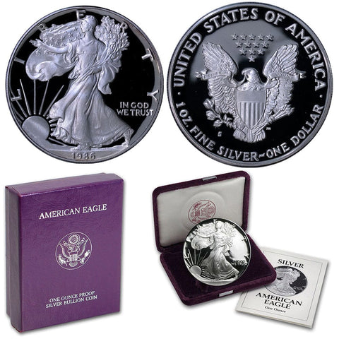 1986-S Proof American Silver Eagle - Gem Proof in OGP w/ CoA