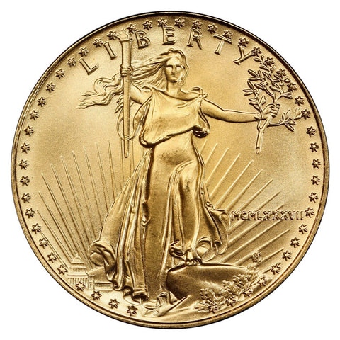 1987 $25 1/2 Ounce American Gold Eagle - Gem Uncirculated - DoTD