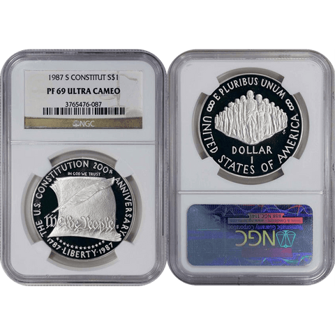 1987-S Constitution Commemorative Silver Dollar - NGC PF 69 Ultra Cameo