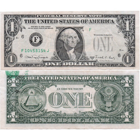 1988-A $1 Atlanta Federal Reserve Note Printed Foldover 3rd Printing - VF+