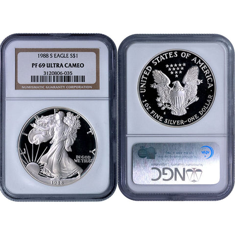 1988-S Proof American Silver Eagle - NGC PF 69 DCAM