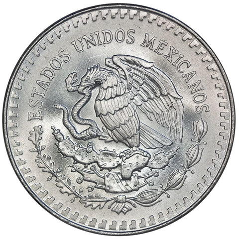 1989 Mexico 1 Onza 1 oz Silver KM.494.1 - Brilliant Uncirculated - Scarce Date