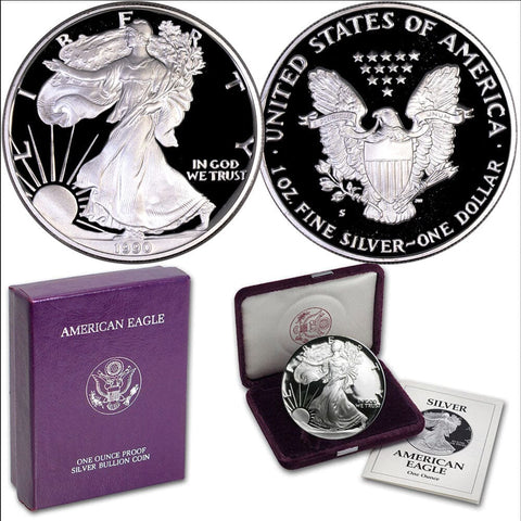 1990-S Proof American Silver Eagle - Gem Proof in OGP w/ CoA