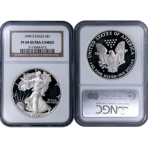 1990-S Proof American Silver Eagle - NGC PF 69 DCAM