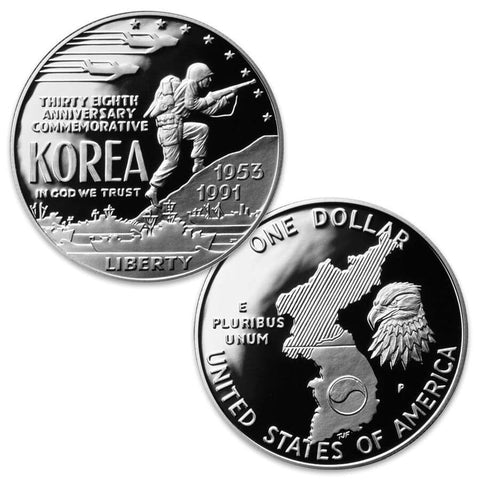 1991-P Korean War Memorial Proof Silver Dollar - Gem Proof in OGP w/ CoA