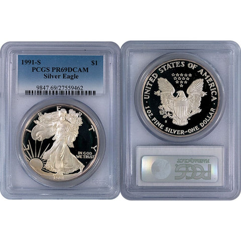1991-S Proof American Silver Eagle - PCGS PR 69 DCAM
