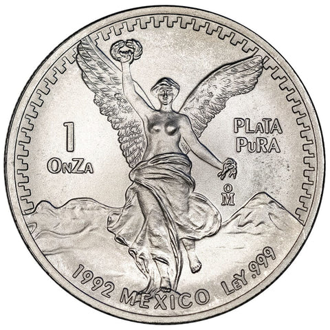 1992 Mexico 1 Onza "Libertad" 1 oz Silver KM.494.4 - Gem Brilliant Uncirculated
