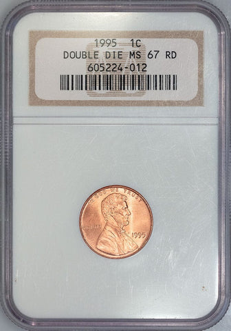1995 Doubled Die Lincoln Memorial Cent - NGC MS 67 Red