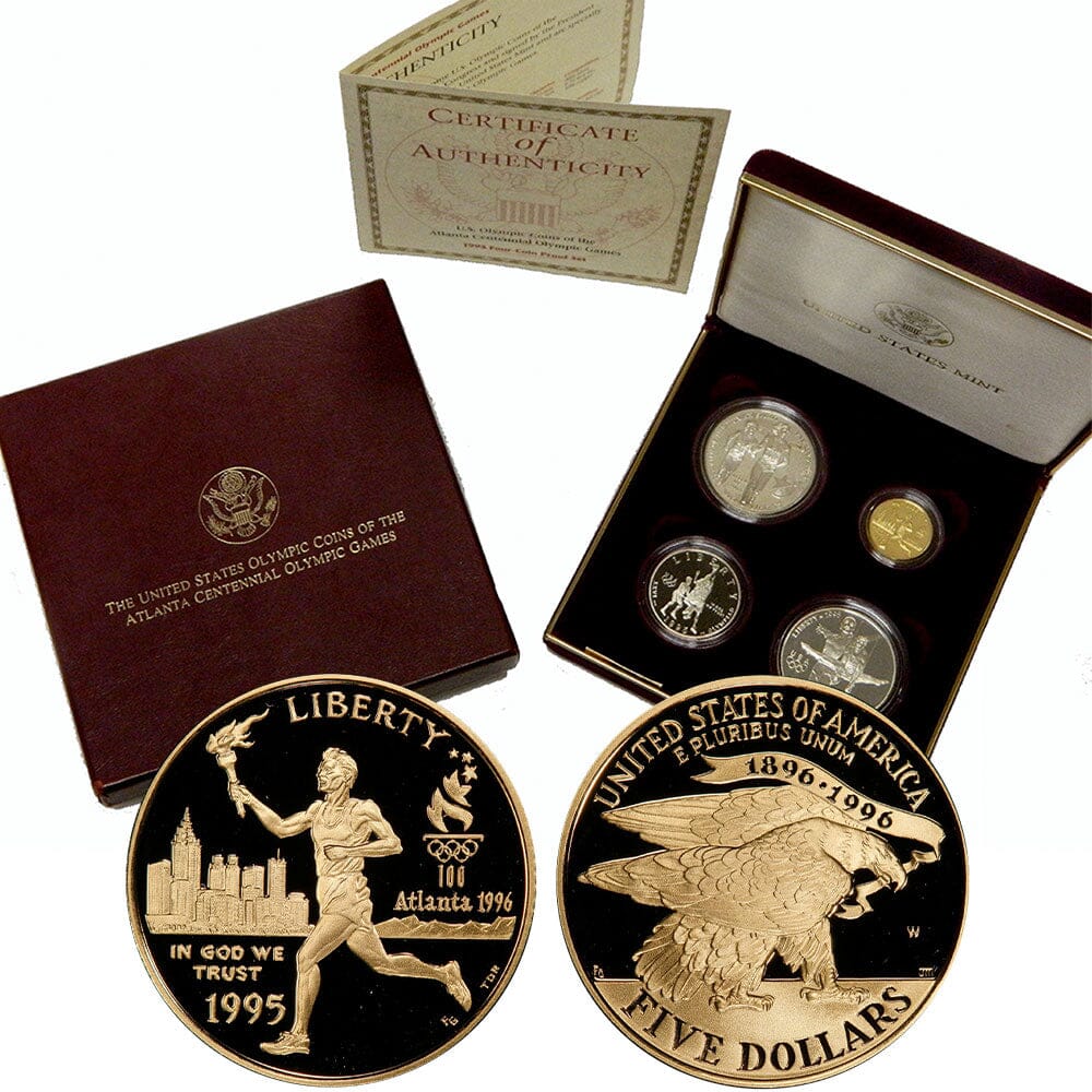 1995 4-Coin Atlanta Centennial Olympic Games Proof Set - Gem Proof in