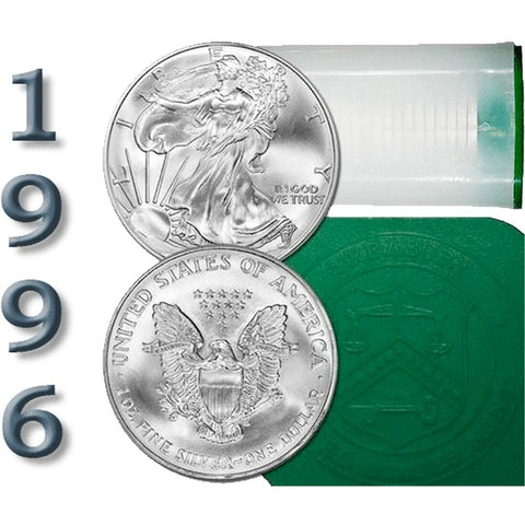 1996 American Silver Eagle Mint Roll of 20 - Crisp Original Roll