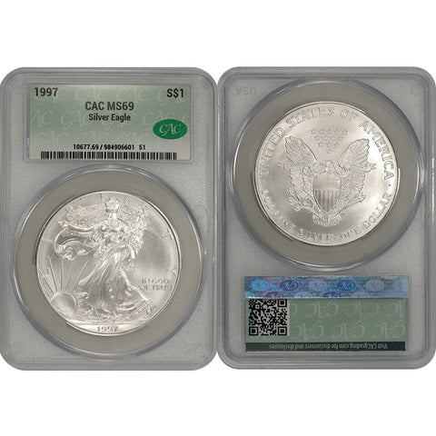 1997 American Silver Eagle - CAC MS 69 - Choice Brilliant Uncirculated
