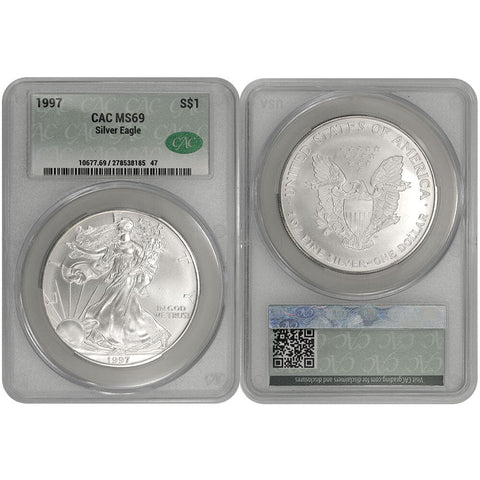 1997 American Silver Eagle - CAC MS 69 - Choice Brilliant Uncirculated