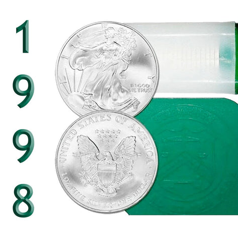 1998 American Silver Eagle Mint Roll of 20 - Crisp Original Rolls