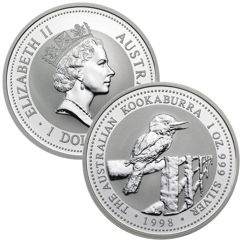 1998 Australia $1 Silver 1 oz. Kookaburra KM.362- Gem Uncirculated in Littleton Holder