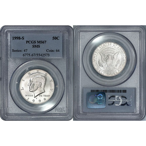 1998-S Kennedy Matte Proof Half Dollar - PCGS MS 67 SMS