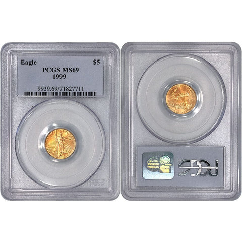 1999 1/10th Tenth Ounce $5 American Gold Eagle - PCGS MS 69
