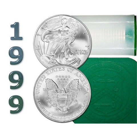 1999 American Silver Eagle Mint Roll of 20 - Crisp Original BU
