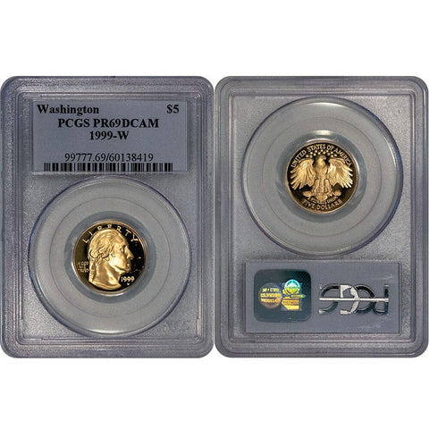 1999-W Proof Washington Bicentennial $5 Gold - PCGS PR 69 DCAM