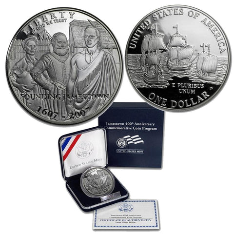 2007 Proof 400th Anniversary Jamestown Commemorative Coin w/ OGP & COA