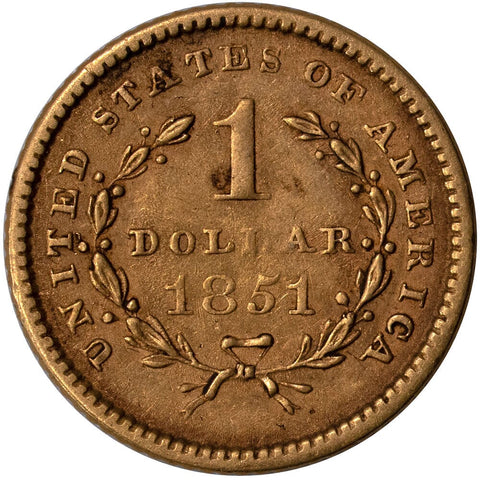 1851 Type-1 Gold Dollar - Extremely Fine
