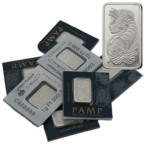 1 gram Pamp Fortuna .9995 Platinum Bars