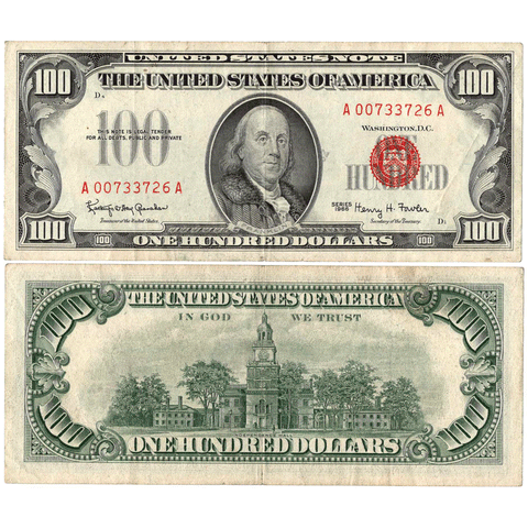 1966 $100 U.S. Legal Tender Notes Fr. 1550 - Very Fine