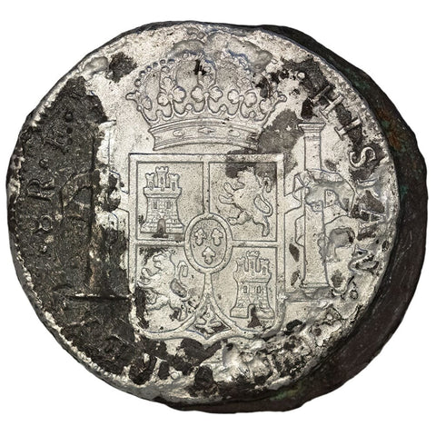 2-Coin Clump Mexico Silver 8 Reales El Cazador Shipwreck KM.106.2 - With CoA