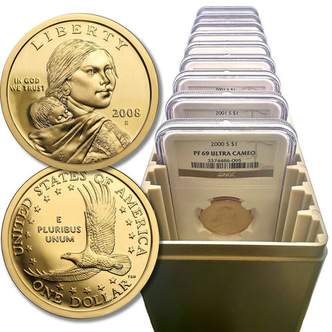 2000-S to 2008-S Sacagawea Dollar 9-Coin Set - NGC PF 69 Ultra Cameo