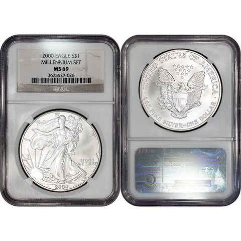 2000 Millennium Set $1 American Silver Eagle - NGC MS 69