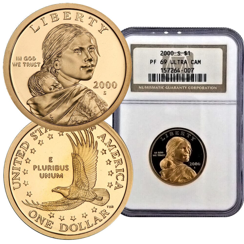 thumbnail image 2 of 2002 P D S Gem Proof & BU Sacagawea Dollar Set - In Original Mint Cellos, Free Shipping 2 of 6