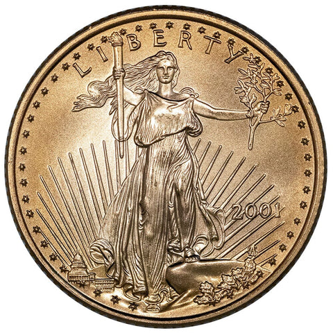 2001 $10 1/4 Oz Quarter Ounce Gold Eagle - Gem Uncirculated
