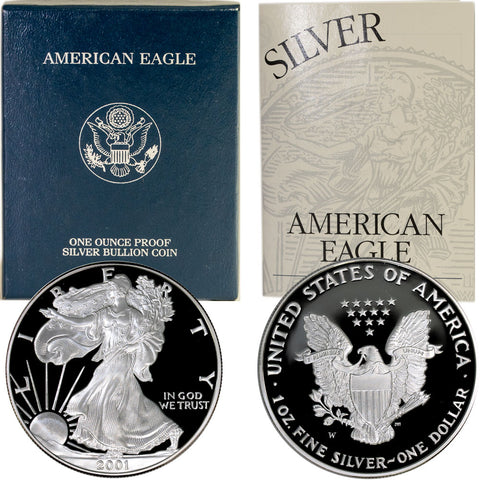 2001-W Proof American Silver Eagle - Gem Proof in OGP w/ CoA