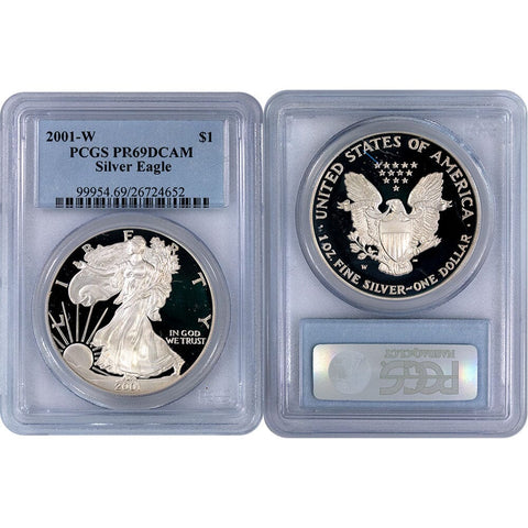 2001-W Proof American Silver Eagle - PCGS PR 69 DCAM