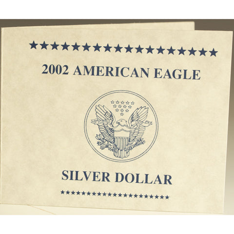 2002-P 1 oz American Silver Eagle - Gem Brilliant Uncirculated in OGP w/ CoA