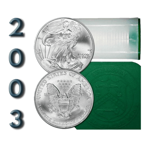 20-Coin Roll of 2003 American Silver Eagles - Crisp Original BU