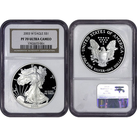 2003-W Proof American Silver Eagle - NGC PF 70 Ultra  Cameo