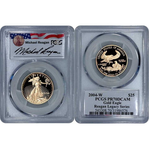 2004-W $25 Proof 1/2 oz American Gold Eagle - PCGS PR 70 DCAM - Reagan Legacy