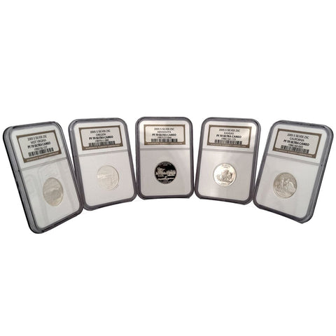 5-Coin 2005-S Silver Proof Quarter Set - NGC PF 70 UCAM