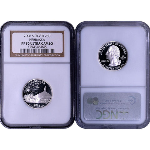 2006-S Silver Proof Nebraska State Quarter - NGC PF 70 Ultra Cameo - Gem Proof