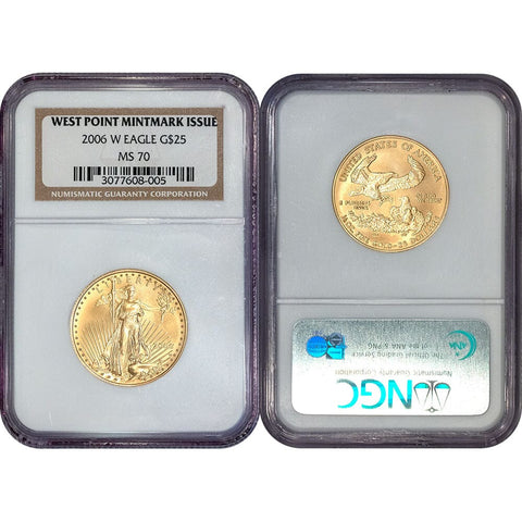 2006-W $25 Burnished 1/2 oz American Gold Eagle - NGC MS 70