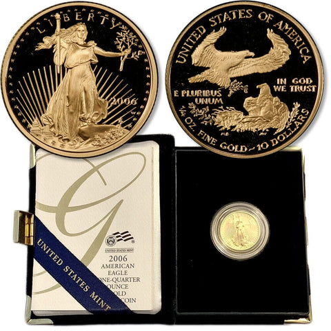2006-W $10 1/4 Oz Quarter Ounce Proof Gold Eagle - Gem Proof in OGP w/ COA