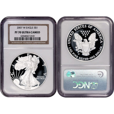 2007-W Proof American Silver Eagle - NGC PF 70 Ultra Cameo