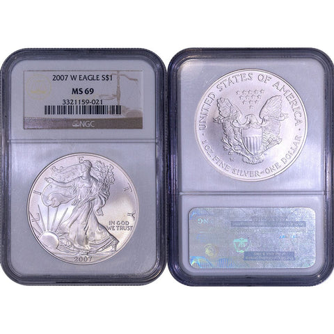 2007-W 1 oz Burnished American Silver Eagle - NGC MS 69