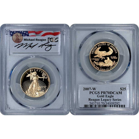 2007-W $25 Proof 1/2 oz American Gold Eagle - PCGS PR 70 DCAM - Reagan Legacy