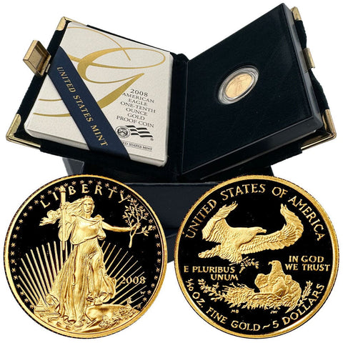 2008-W Proof $5 Tenth 1/10 Ounce Gold Eagle - Gem Proof in OGP