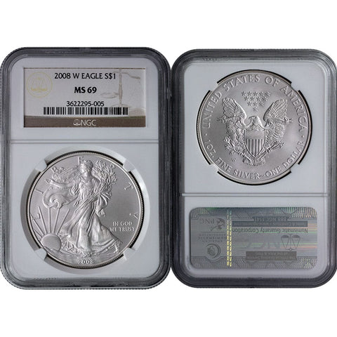 2008-W Burnished American Silver Eagle - NGC MS 69