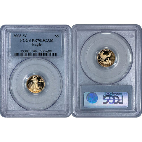 2008-W $5 Proof 1/10 oz American Gold Eagle - PCGS PR 70 DCAM