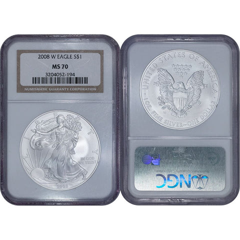 2008-W Burnished American Silver Eagle - NGC MS 70