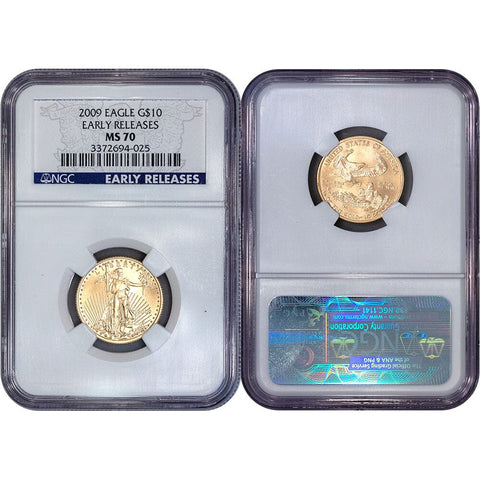 2009 $10 1/4 oz American Gold Eagle - NGC MS 70 ER