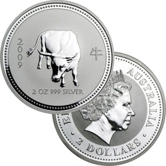 moonの宝物2 2008 2 Oz 999 Silver 2 Dollars Series I Australian Lunar